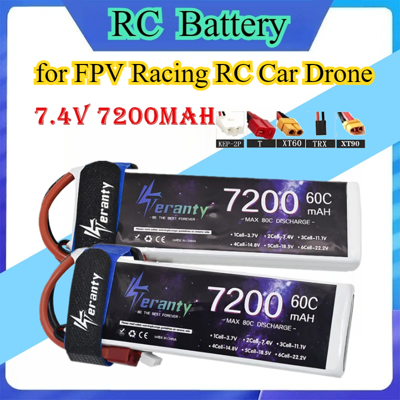 Drone Carrera Rc - Upgrade 2S 7.4V 7200mAh 60C 6S