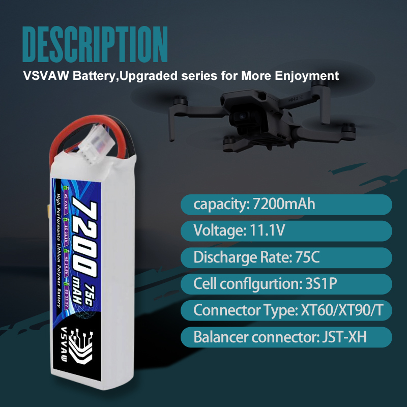 VSVAW 3S Lipo Battery 11.1V 72 - Drone Rc Board ulasan dan harga