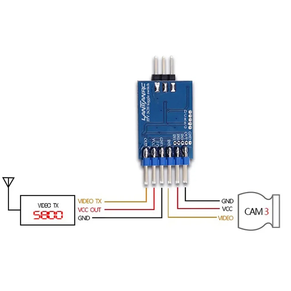 3 Channel Video Switcher Modul - Drone Rc Fpv Manual ulasan dan harga