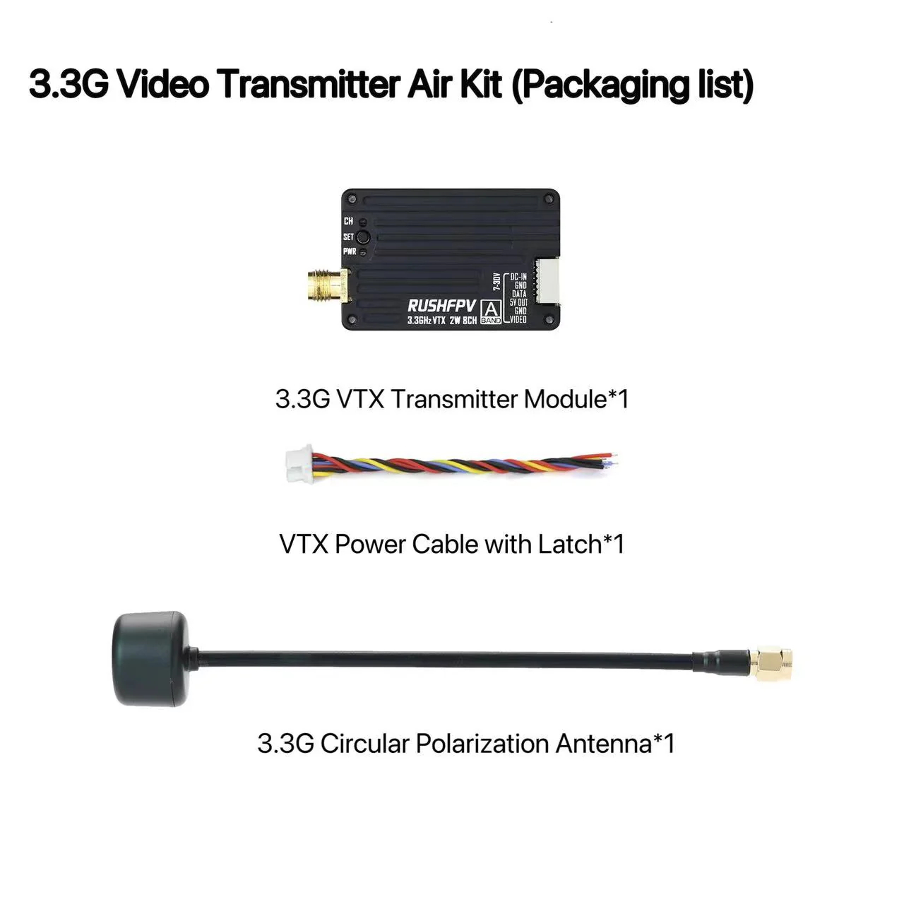 RUSHFPV 3.3G 2W VTX Transmitte - Rc Transmitter Drone ulasan dan harga