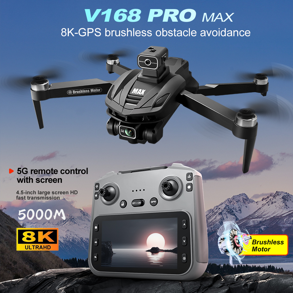 V168 PRO Max GPS Drone 8K Prof - Drone Rc Helicopter With Camera ulasan dan harga