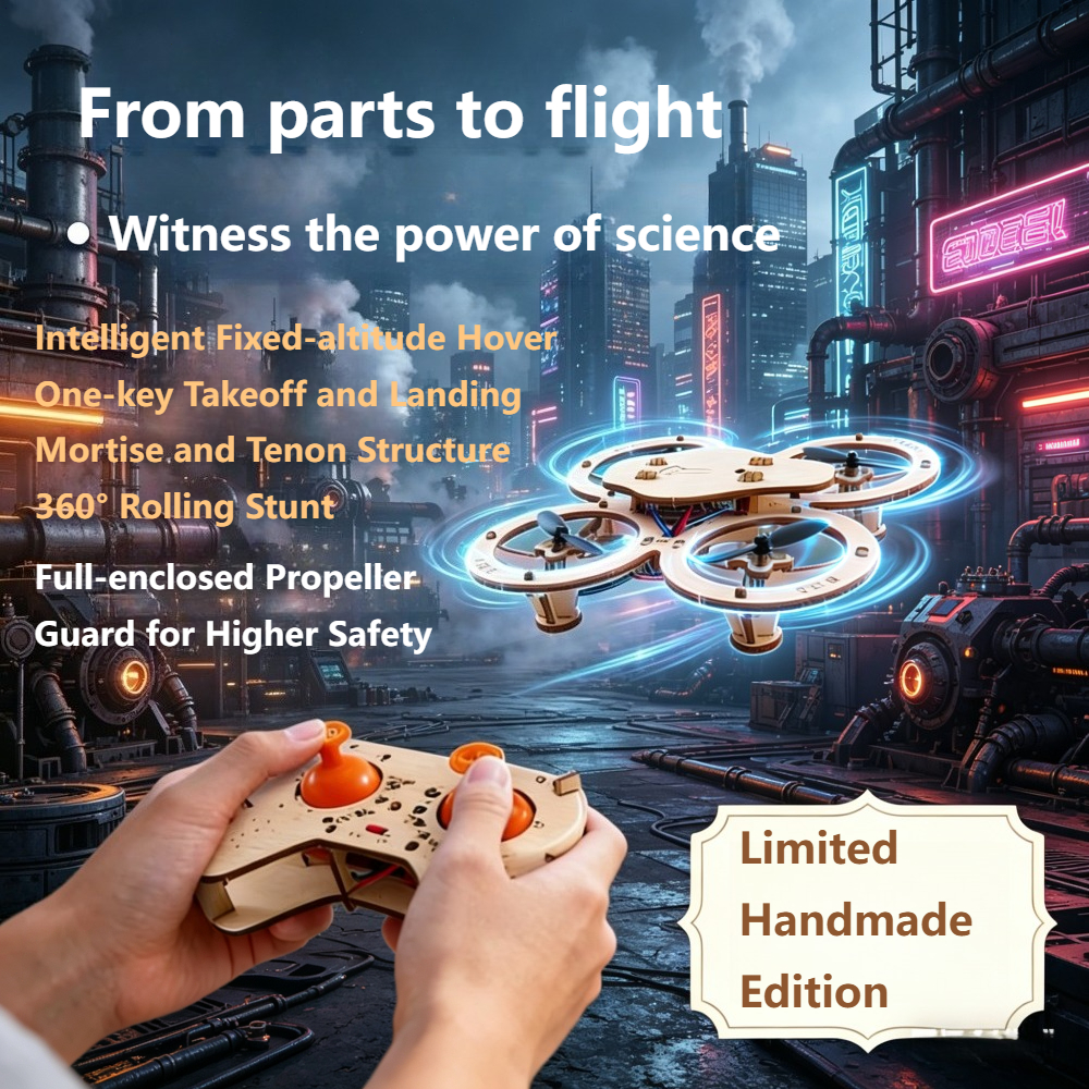 2026 New Wooden DIY Assembled  - Drone With Rc Remote ulasan dan harga