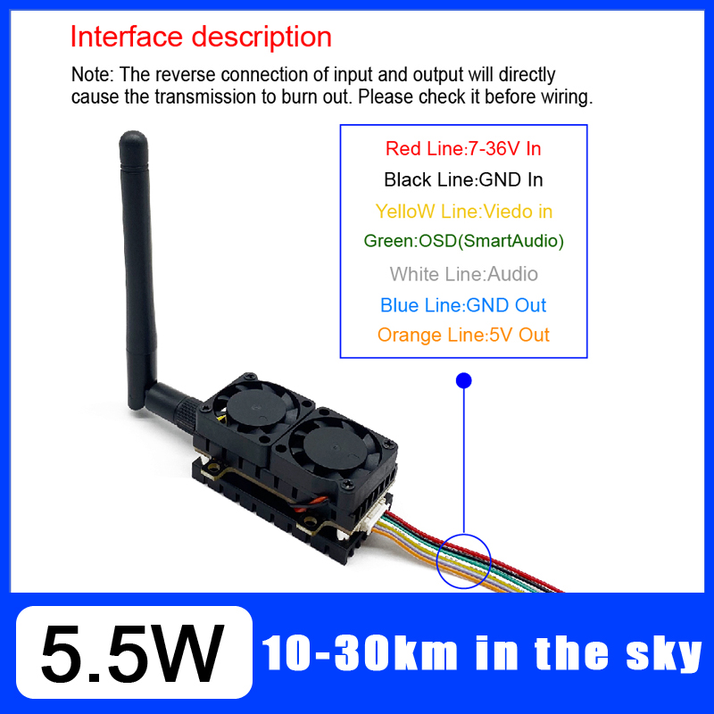 Long Range 5.8GHz 5.5W Video T - Drone Rc Board ulasan dan harga