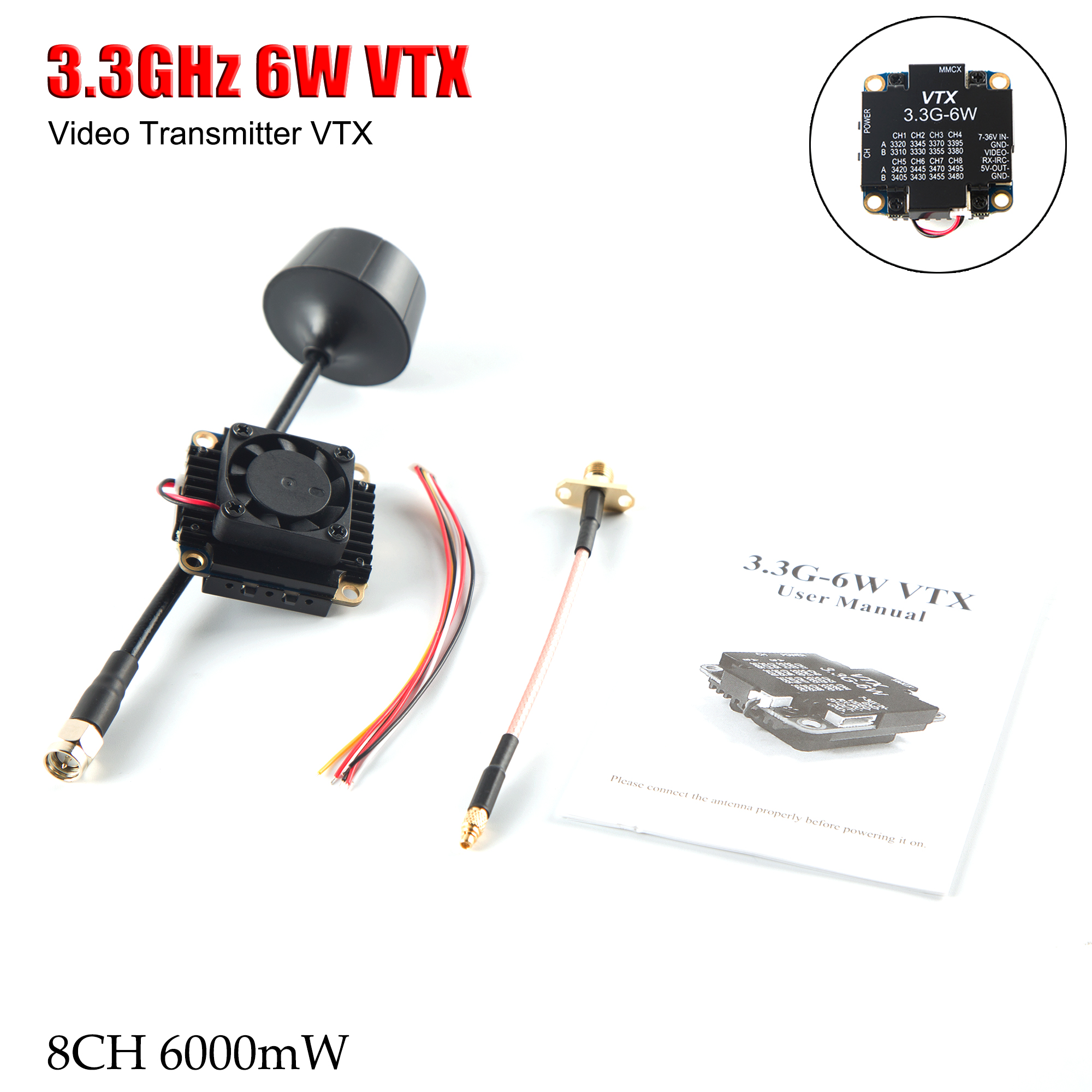 FPV Video Transmitter 3.3G 6W  - Rc Transmitter Drone ulasan dan harga