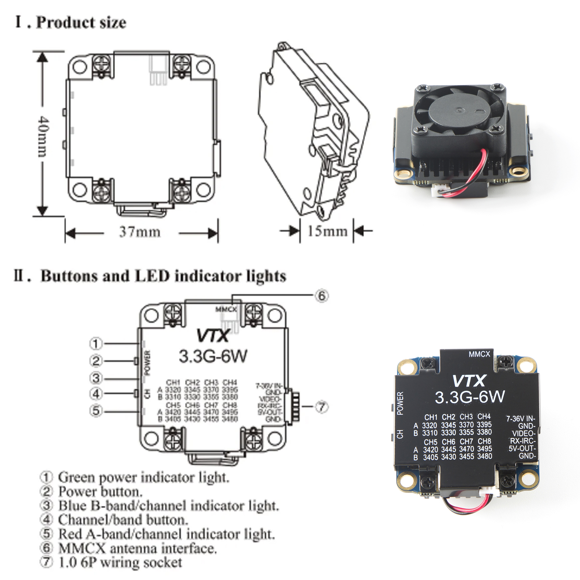 FPV Video Transmitter 3.3G 6W  - Rc Transmitter Drone ulasan dan harga