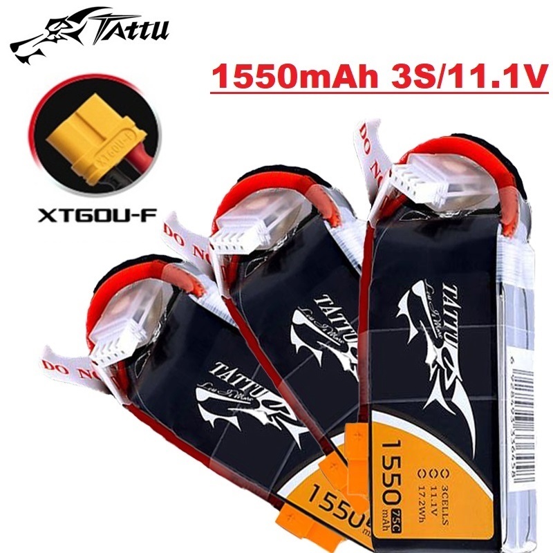 TATTU 3S 11.1V 1550mAh 75C LiP - Drone Carrera Rc ulasan dan harga